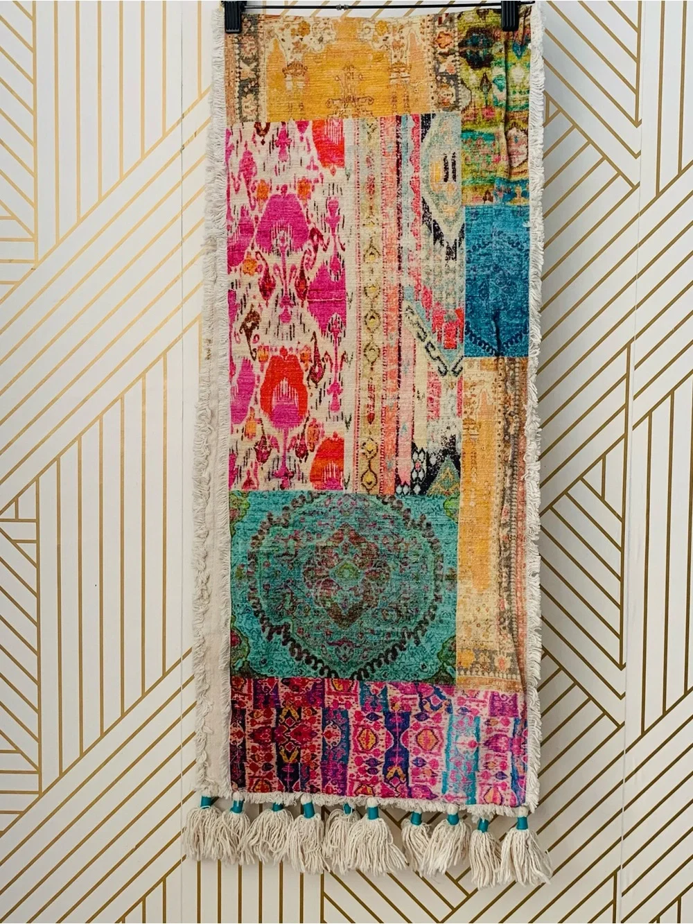 Bohemian Boho Table Runner rustic colorful Anthropologie pier one inspired 74x14